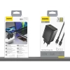 DUDAO Ładowarka sieciowa GaN z kablem USB-C 1m 65W - czarna