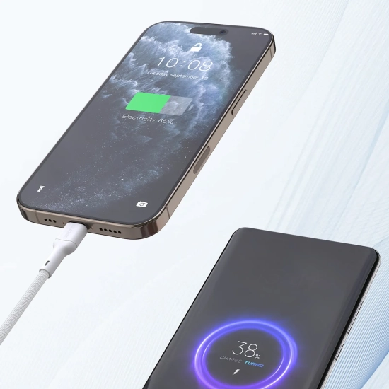 DUDAO Kabel przewód USB-C PD 240W 1.2m - biały