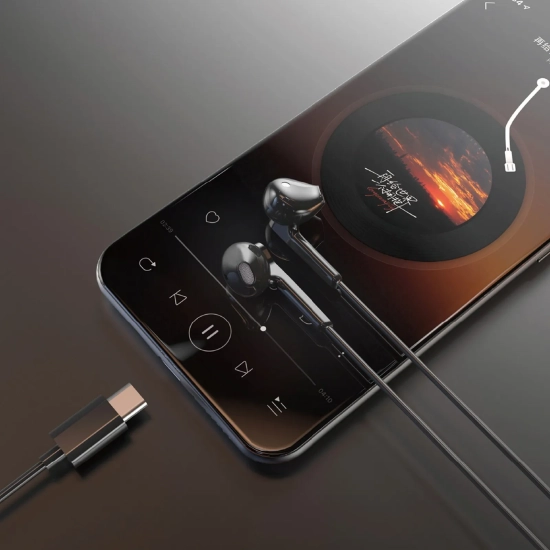 DUDAO Słuchawki przewodowe douszne USB-C 1.2m - czarne