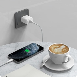 DUDAO Kabel przewód USB-A - USB-C 5A 1m - biały