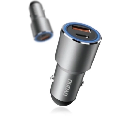 DUDAO Ładowarka samochodowa USB-A USB-C PD QC 22.5 W - szary