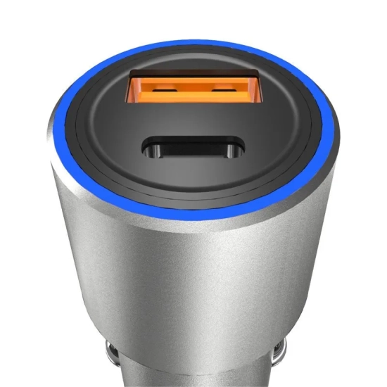 DUDAO Ładowarka samochodowa USB-A USB-C PD QC 22.5 W - szary