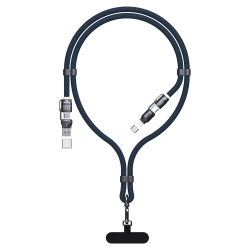 DUDAO Kabel przewód ze smyczą 4w1 USB-C z adapterami iPhone Lightning