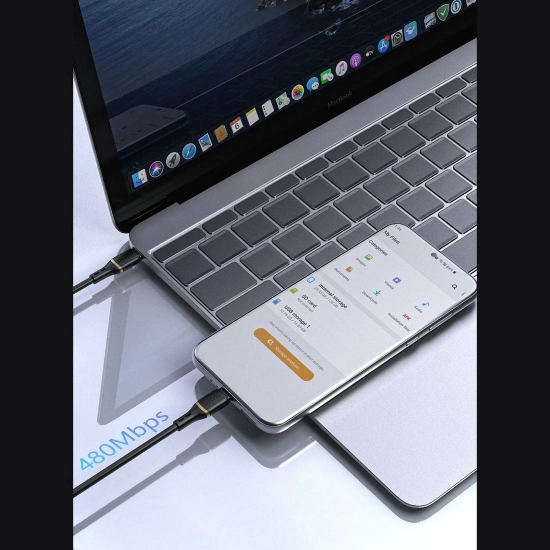 DUDAO Kabel przewód silikonowy USB-C 60W 1m - biały