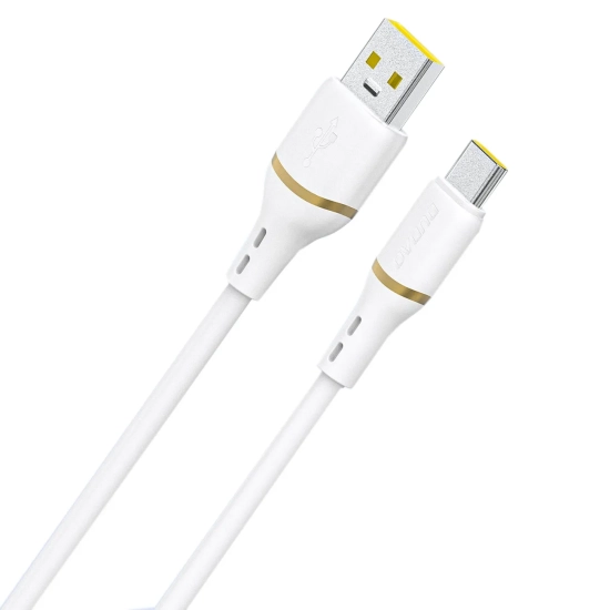 DUDAO Kabel przewód silikonowy USB-A - USB-C 5A 1m - biały