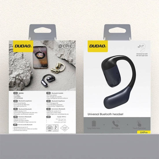 DUDAO Słuchawka zauszna uniwersalna do obu uszu U4Pro Bluetooth - czarna