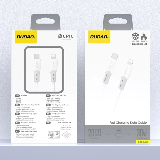 DUDAO Kabel przewód z silikonowym oplotem USB-C - iPhone Lightning L25SX
