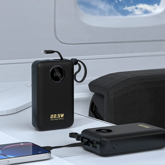 DUDAO Powerbank 20000mAh USB-C USB-A z wbudowanymi kablami iPhone