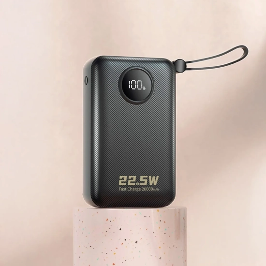 DUDAO Powerbank 20000mAh USB-C USB-A z wbudowanymi kablami iPhone