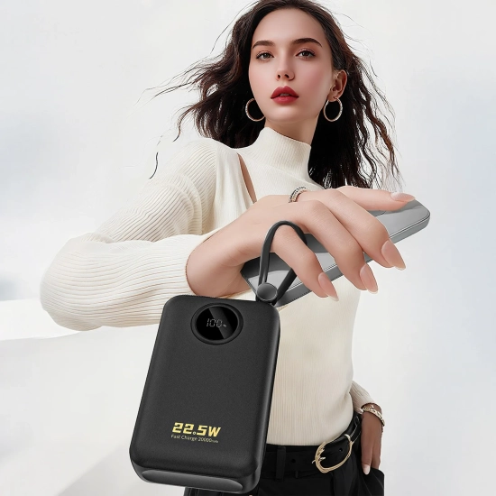 DUDAO Powerbank 20000mAh USB-C USB-A z wbudowanymi kablami iPhone
