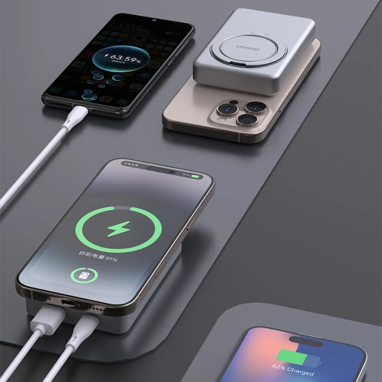 DUDAO Powerbank K28 10000mAh z MagSafe z metalową obudową i podstawką PD