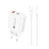 HURTEL Ładowarka sieciowa 20W USB-A USB-C z kablem USB-C - iPhone