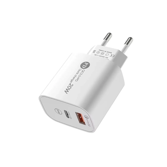 HURTEL Ładowarka sieciowa 20W USB-A USB-C z kablem USB-C - iPhone