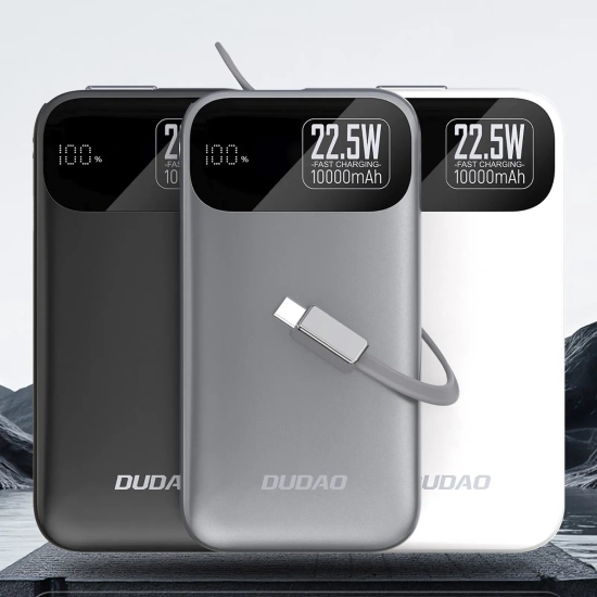 Powerbank Dudao K31 10000 mAh 22,5W kabel USB-C szary