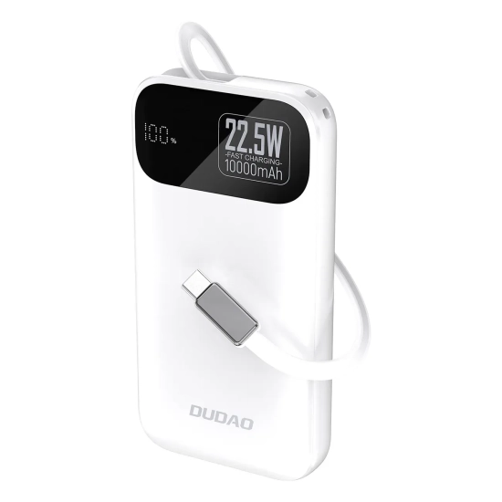 Powerbank Dudao K31 10000 mAh 22,5W kabel USB-C biały