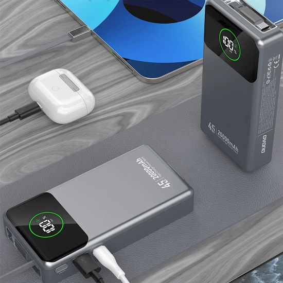 Powerbank Dudao K31 Pro 20000mAh 45W USB-C szary