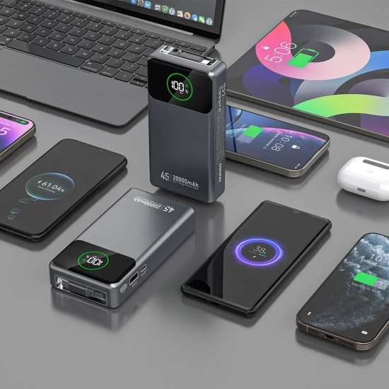 Powerbank Dudao K31 Pro 20000mAh 45W USB-C szary