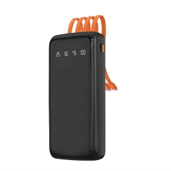 Powerbank Dudao K6Pro 10000 mAh z kablami czarny Powerbank Dudao K6Pro 10000 mAh z kablami czarny