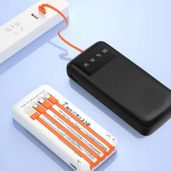 Powerbank Dudao K6Pro 10000 mAh z kablami czarny