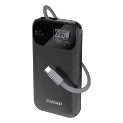 Powerbank Dudao K31 10000 mAh 22,5W kabel USB-C czarny Powerbank Dudao K31 10000 mAh 22,5W kabel USB-C czarny