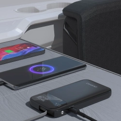 DUDAO Powerbank K31 10000 mAh 22.5W PD z wbudowanym kablem - czarny