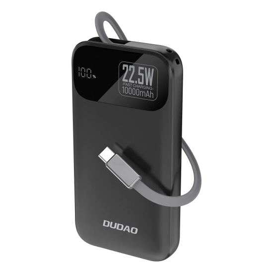Powerbank Dudao K31 10000 mAh 22,5W kabel USB-C czarny