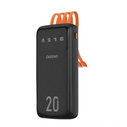 Powerbank Dudao K6Pro+ 20000 mAh z kablami czarny Powerbank Dudao K6Pro+ 20000 mAh z kablami czarny