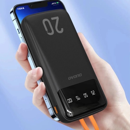 Powerbank Dudao K6Pro+ 20000 mAh z kablami czarny