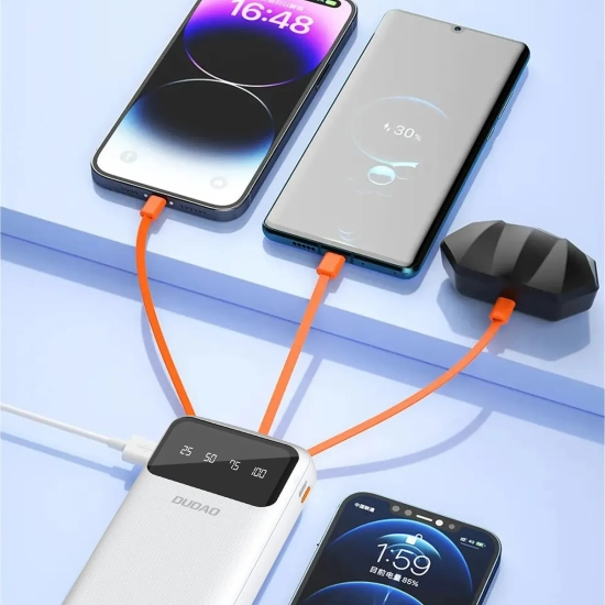 Powerbank Dudao K6Pro+ 20000 mAh z kablami biały