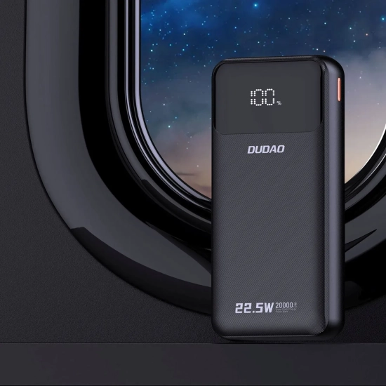 Powerbank Dudao K15Pro 20000 mAh 22,5W kable czarny