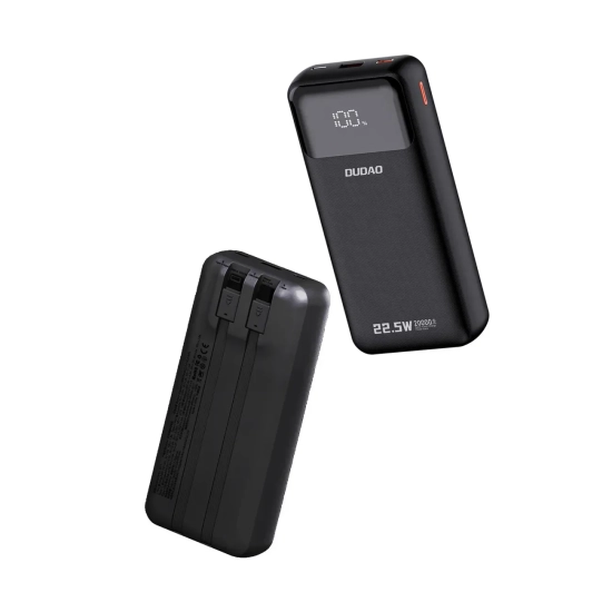 Powerbank Dudao K15Pro 20000 mAh 22,5W kable czarny