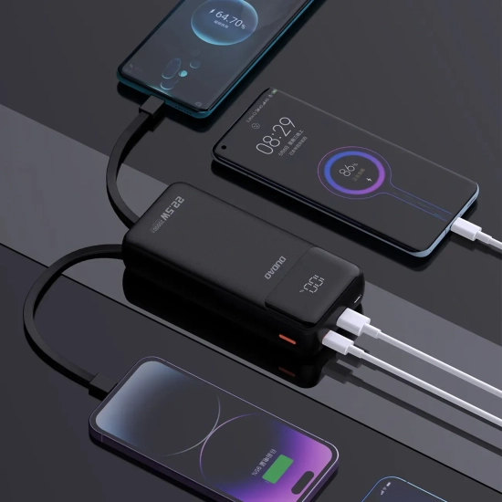 Powerbank Dudao K15Pro 20000 mAh 22,5W kable czarny