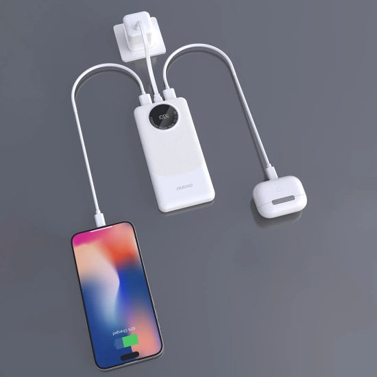 DUDAO Powerbank K12 10000mAh USB-A USB-C PD 22.5W - biały
