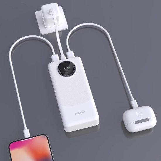 DUDAO Powerbank K12Pro 20000mAh USB-A USB-C PD 22.5W - biały