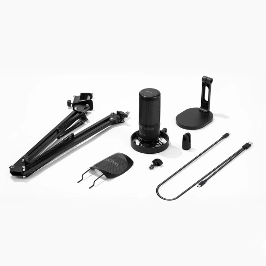 BOYA Mikrofon przewodowy ze statywem biurkowym K3 108dB RGB USB-C - czarny