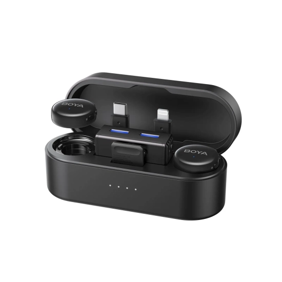 BOYA Zestaw mikrofonów bezprzewodowych z etui AI 2.4GHz USB-C