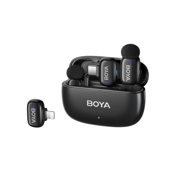 BOYA Zestaw mikrofonów bezprzewodowych z etui mini 2-01 2.4GHz USB-C