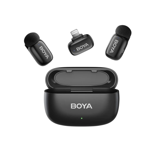 BOYA Zestaw mikrofonów bezprzewodowych z etui mini 2-01 2.4GHz USB-C