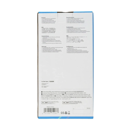 BOYA Mikrofon gamingowy przewodowy USB-C RGB ENC - czarny