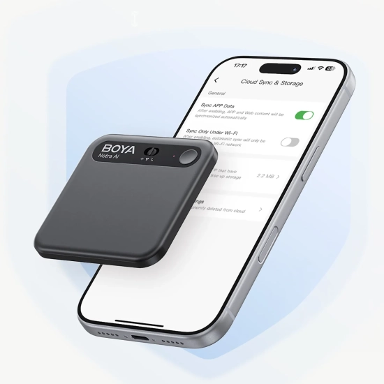 BOYA Rejestrator głosu z transkrypcją AI 64GB 610mAh - czarny