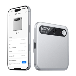 BOYA Rejestrator głosu z transkrypcją AI 64GB 610mAh - srebrny