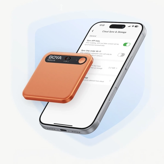 BOYA Rejestrator głosu z transkrypcją AI 64GB 610mAh - pomarańczowy