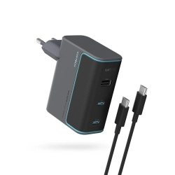 CUKTECH Ładowarka sieciowa USB-C USB-A z kablem USB-C GaN 100W - szara