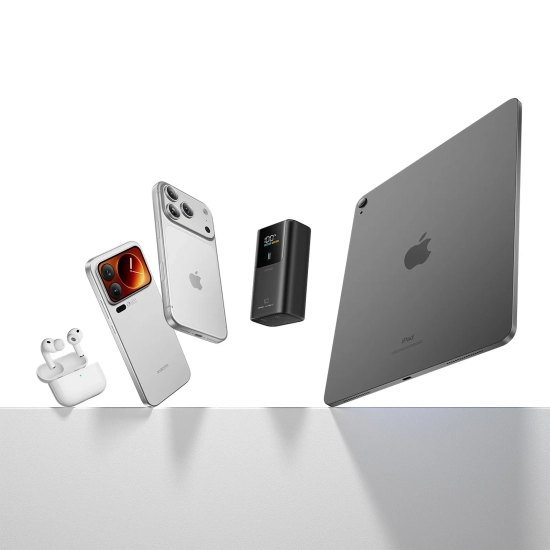 CUKTECH Powerbank 10000mAh USB-A USB-C 55W - szary
