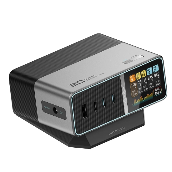 CUKTECH Stacja ładująca 5w1 z wyświetlaczem cyfrowym USB-A USB-C 300W
