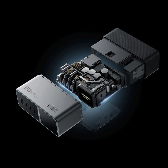 CUKTECH Stacja ładująca 5w1 z wyświetlaczem cyfrowym USB-A USB-C 300W