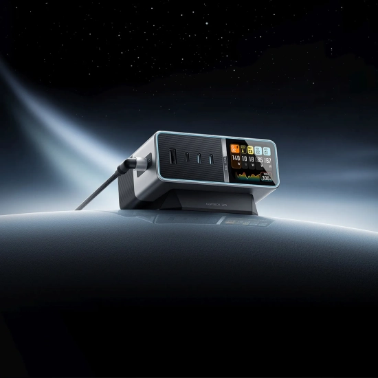 CUKTECH Stacja ładująca 5w1 z wyświetlaczem cyfrowym USB-A USB-C 300W