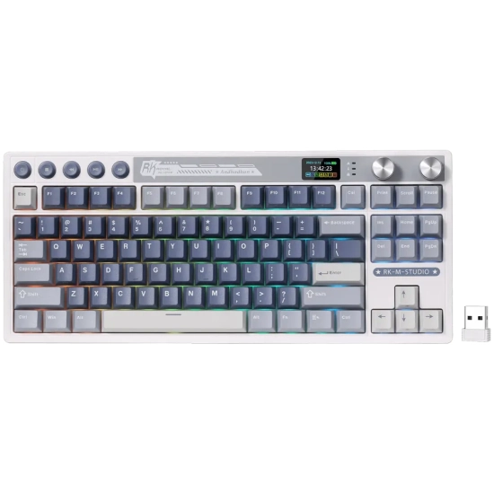 Royal Kludge Klawiatura mechaniczna M87 Ocean Blue Cream Switch US