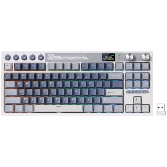 Klawiatura Royal Kludge M87 Ocean Blue Beige Switch