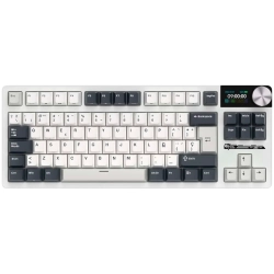 Royal Kludge S85 w kolorze White Night, wariant US z przełącznikami Beige Switch.